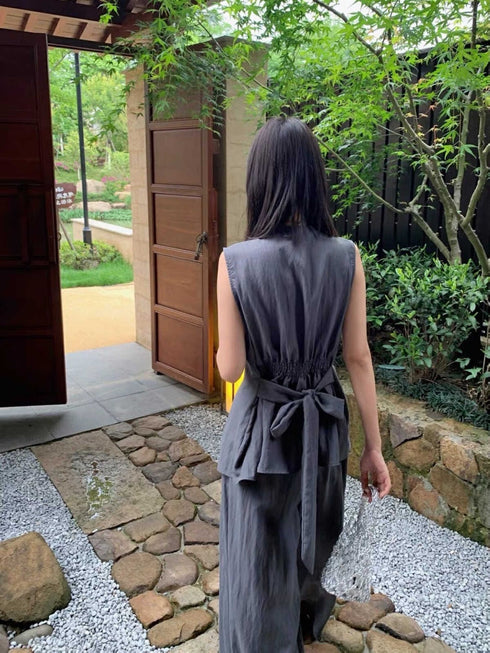 Two Piece Sleeveless Top with Trouser